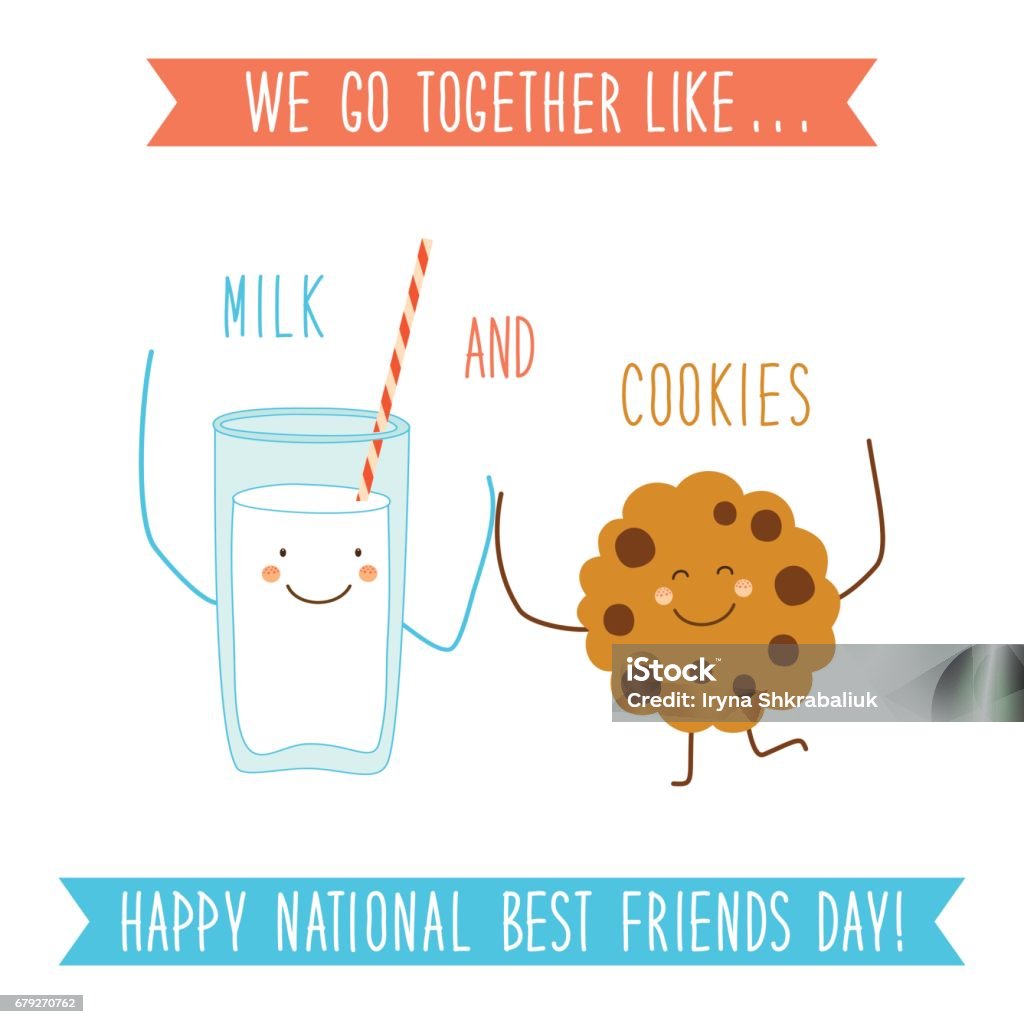 Cute Unusual National Best Friends Day Card As Funny Hand Drawn ...