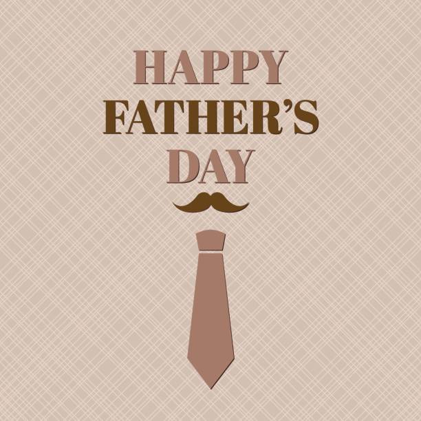 istock Happy Father's Day. Greeting card with mustache and necktie 679276078
