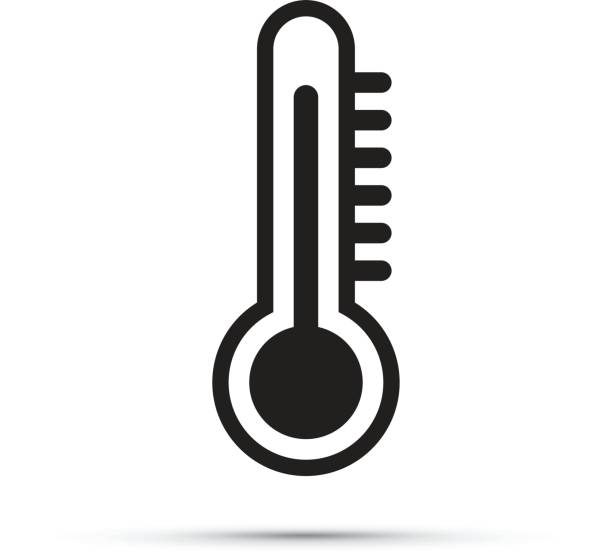 ikona termometru - gauge metal meter heat stock illustrations