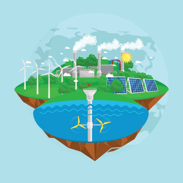 istock renewable ecology energy icons, green city power alternative resources concept, environment save new technology, solar and wind electricity vector illustration 679306248