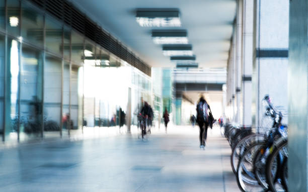 istock Blurred image of walking people. London 679322010