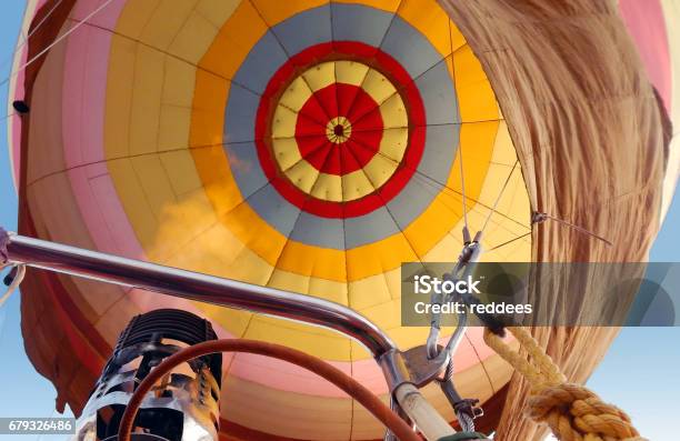 Hot Air Balloon With Gas Burning With Flame Stock Photo - Download Image Now - Hot Air Balloon, Riding, Activity