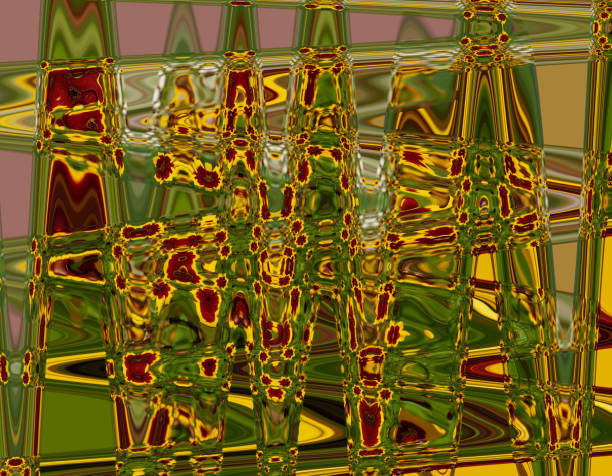 istock Abstract composition in green, orange, yellow and brown colors. Abstraction, texture, background 679327282