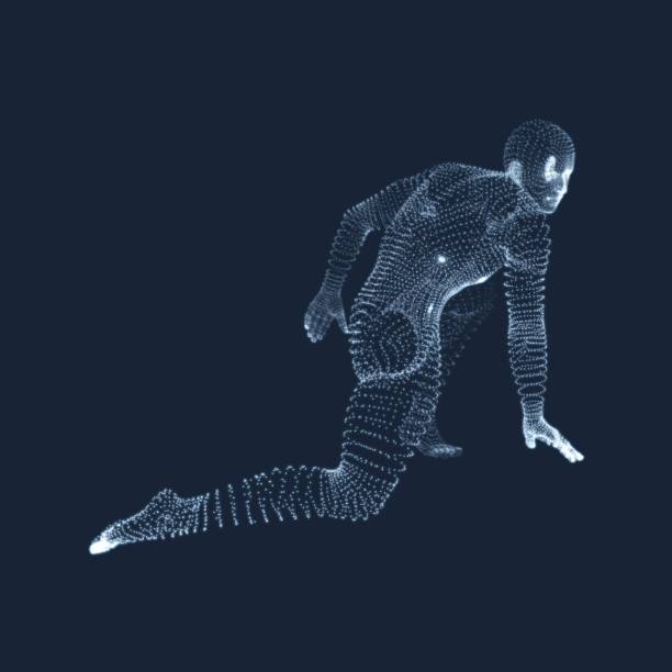 istock Athlete at Starting Position Ready to Start a Race. Sport Symbol. 3d Vector Illustration. 679345388