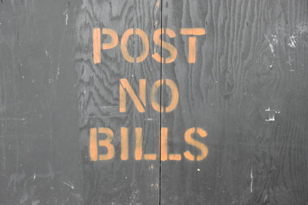 istock not allowed to stick  a stickER SIGN in New York 679352854