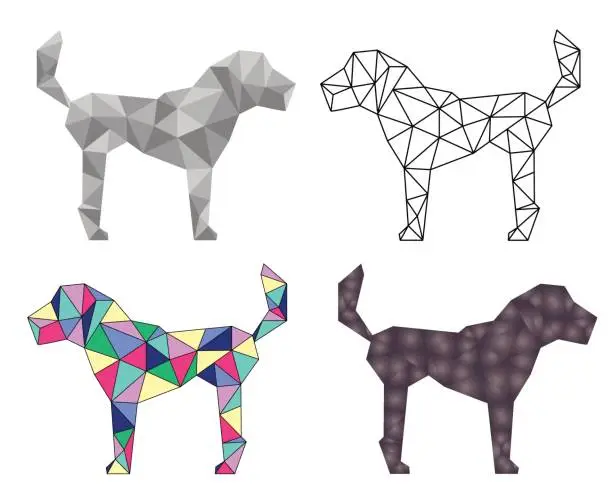 Vector illustration of Low poly dog vector illustration.