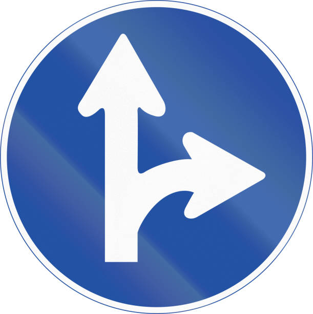 istock South Korean mandatory direction sign - Go right or straight 679386098