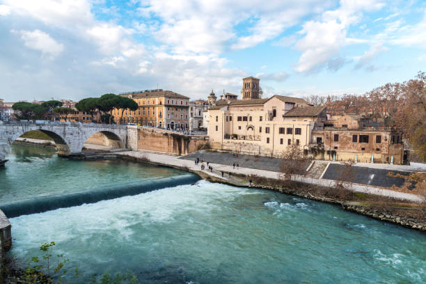 istock Bridge over the Tiber River in Rome, Italy 679398864