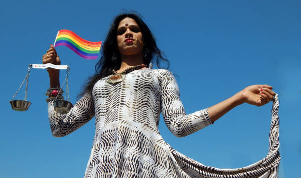 Portrait of indian LGBT activist stock photo