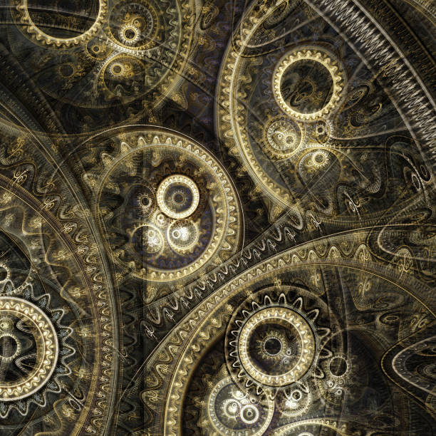 istock Fantasy fractal steampunk background 679408056