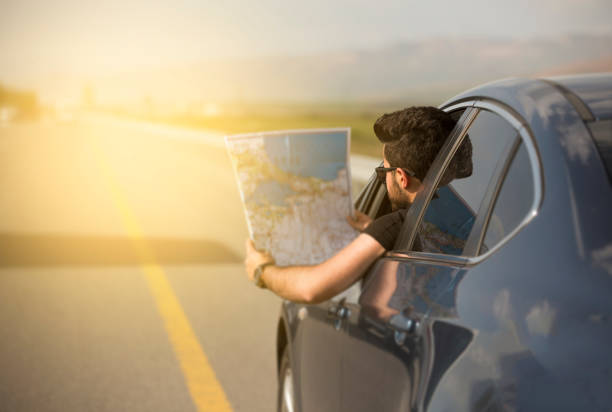Man holding map of Australia