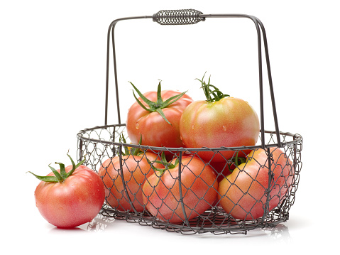 ripe red tomatoes  isolated on the white background