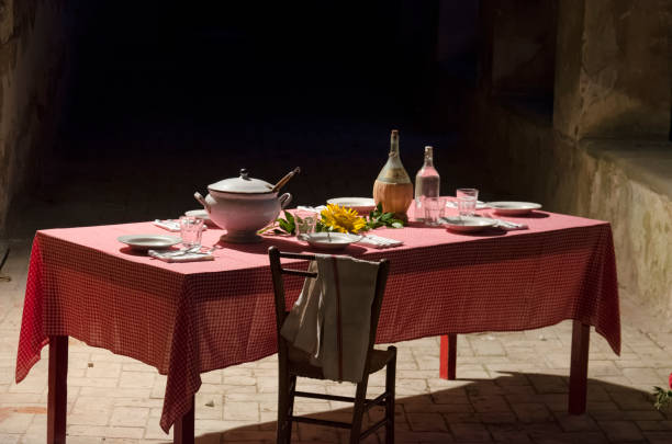 istock Table set as in a theater scene 679417314