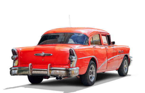 istock Old American car on white Background with clipping Path 679419244