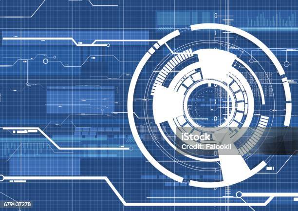 Technological Blueprint Technical Circuit Background Vector Stock ...