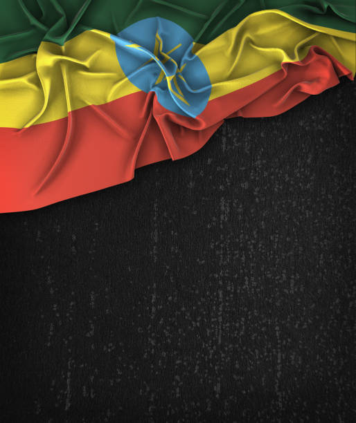 istock Ethiopia Flag Vintage on a Grunge Black Chalkboard With Space For Text 679438118