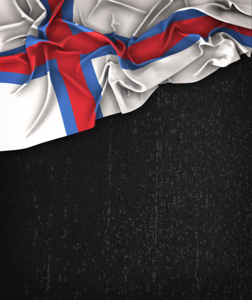 istock Faroe Islands Flag Vintage on a Grunge Black Chalkboard With Space For Text 679438414
