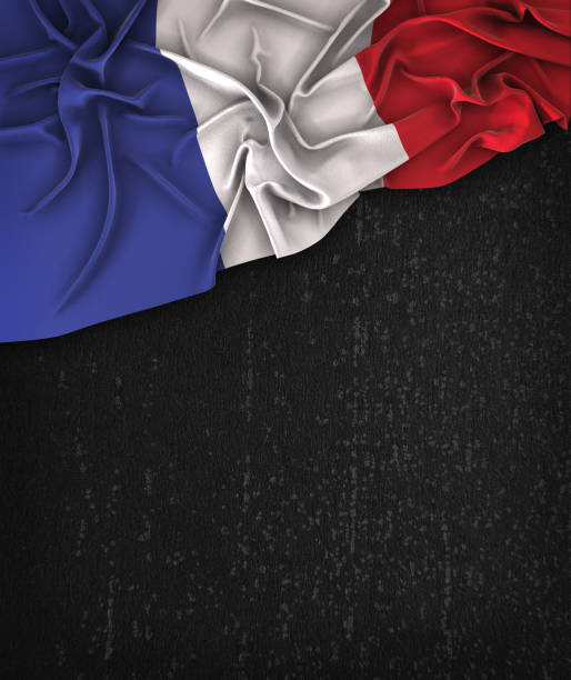 istock France Flag Vintage on a Grunge Black Chalkboard With Space For Text 679438572