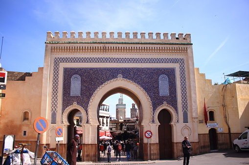 Fes, Morocco - MAR 06th, 2017: Bab Boujloud \