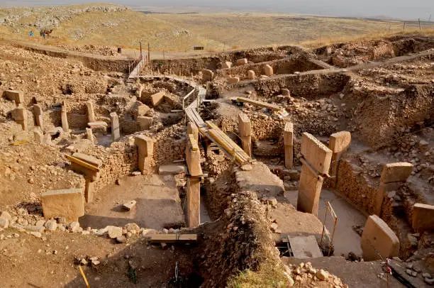 Gobeklitepe is a pre-historic site dating from roughly 12000 years ago, near Sanliurfa,.