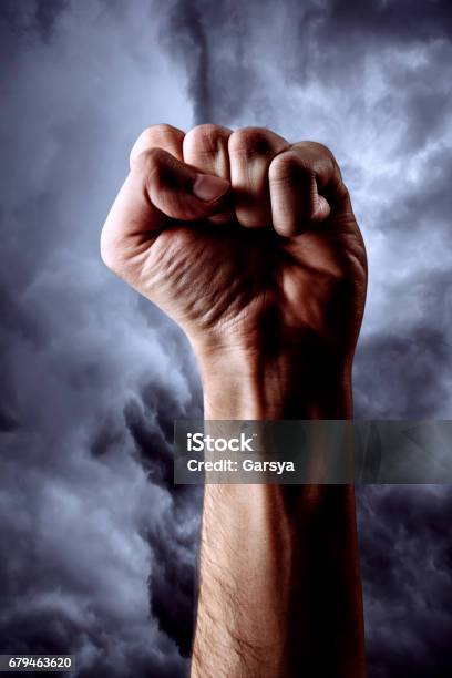 Male Hand Clenched In Fist Stock Photo - Download Image Now - Aggression, Anaerobic Exercise, Anger