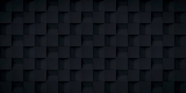 Volume realistic texture, cubes steps, black 3d geometric pattern, design vector dark background Volume realistic texture, cubes steps, black 3d geometric pattern, design vector dark background balck stock illustrations