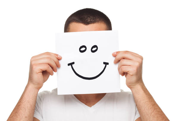 istock Young men  with  paper   on his face 679484902