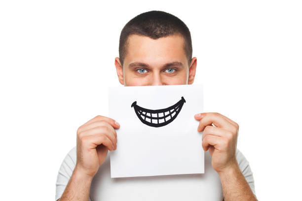 istock Young men  with  paper   on his face 679484980