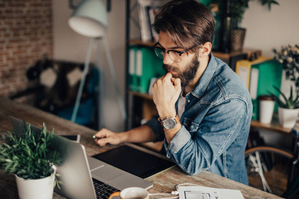 istock The young writer feels worried 679485050