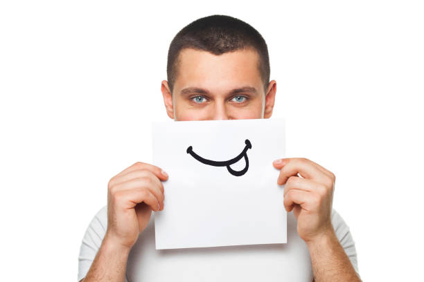 istock Young men  with  paper   on his face 679485248