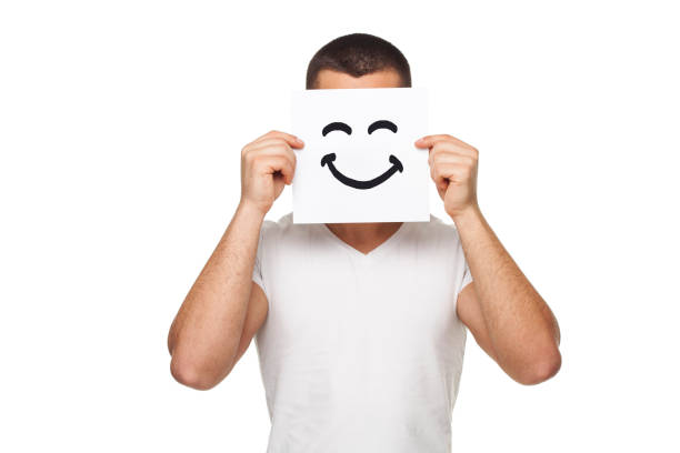istock Young men  with  paper   on his face 679485532