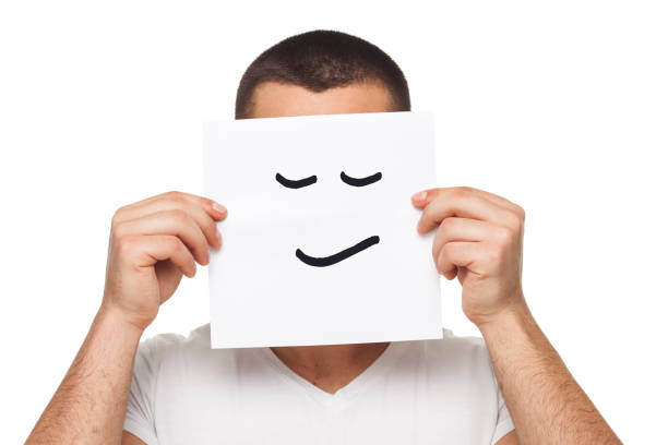 istock Young men  with  paper   on his face 679486142