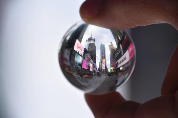 istock Times Square New York City Through a crystal ball 679487430