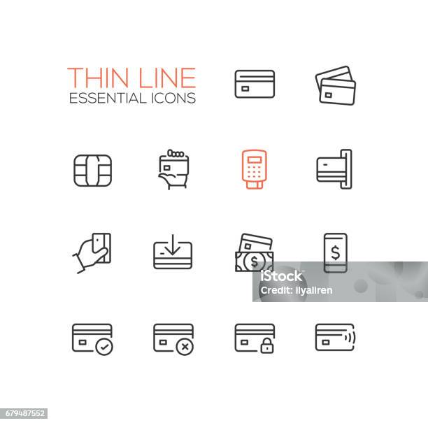 Ilustración de Finanzas Los Iconos De Línea Delgada Moderna Vector Set y más Vectores Libres de Derechos de Ícono