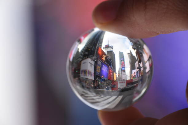 istock Times Square New York City Through a crystal ball 679487766