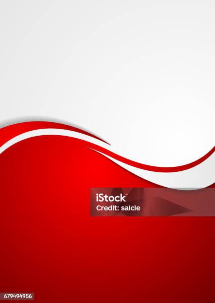 Corporate Hintergrundflyer Mit Wellen Stock Vektor Art und mehr Bilder von Rot - Rot, Wellenmuster, Abstrakter Bildhintergrund