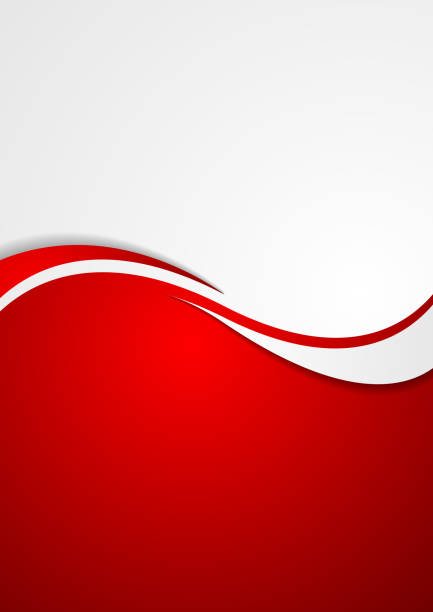 Corporate Background Flyer With Waves Stock Illustration - Image Now - Red, Abstract Backgrounds, Wave Pattern - iStock