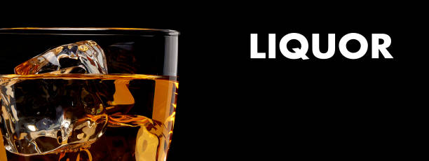 istock Whiskey glass isolated on black background 679497882