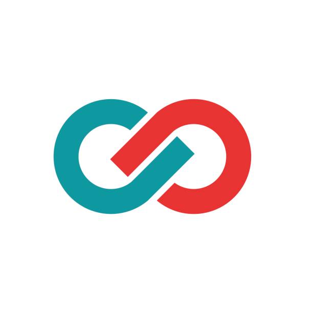 illustrazioni stock, clip art, cartoni animati e icone di tendenza di segno vettoriale infinito. lavoro di squadra e concetto sindacale - connessione immagine