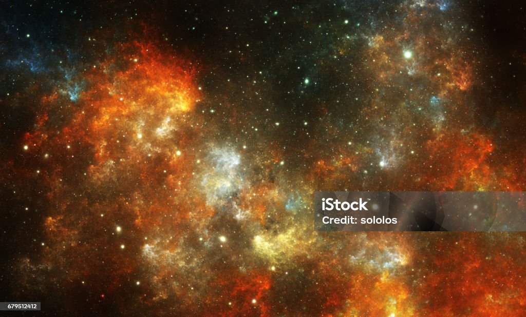 Orange nebula background Orange nebula background, abstract art Outer Space Stock Photo
