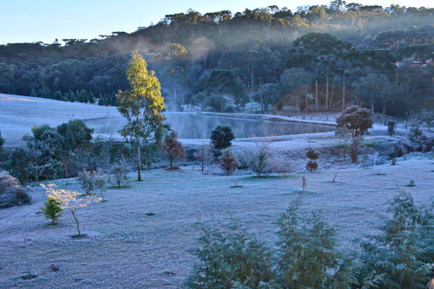 istock Beautiful countryside with frost 679513144