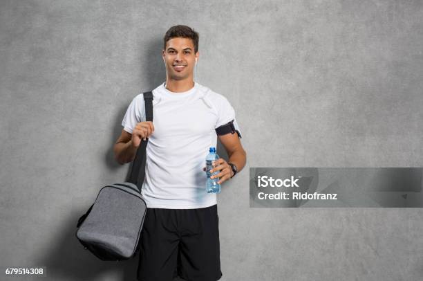 Man With Gym Bag Stock Photo - Download Image Now - Men, Gym, Health Club