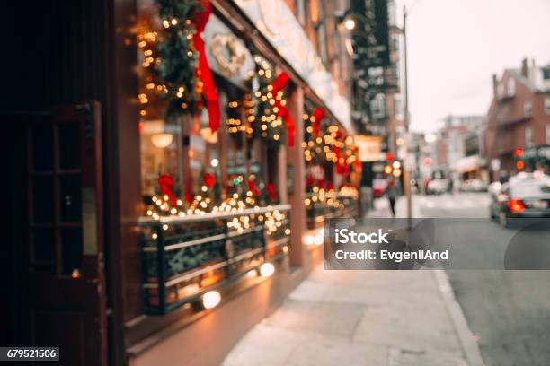 Christmas Lights Christmas Decorations On The Street Stock Photo - Download Image Now