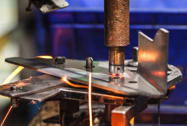 istock Spot welding machine automotive part. 679528604