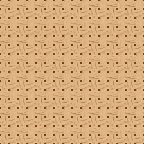 Vector illustration of Braided seamless pattern. Wooden braided vector texture