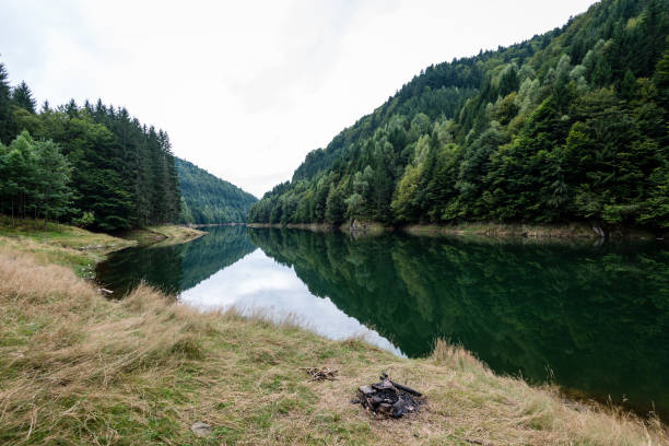 istock Reflections in the calm lake water 679532136