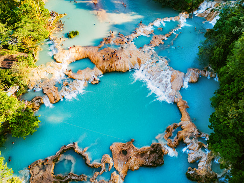 Aerial view of Agua Azul Waterfalls in Chiapas Mexico