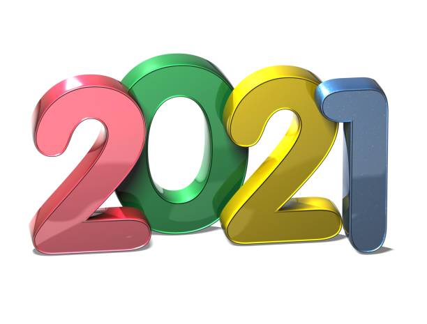 istock 3D New Year 2021 on white background 679535836