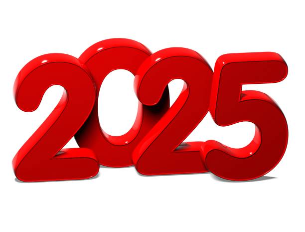 istock 3D Red New Year 2025 on white background 679535842