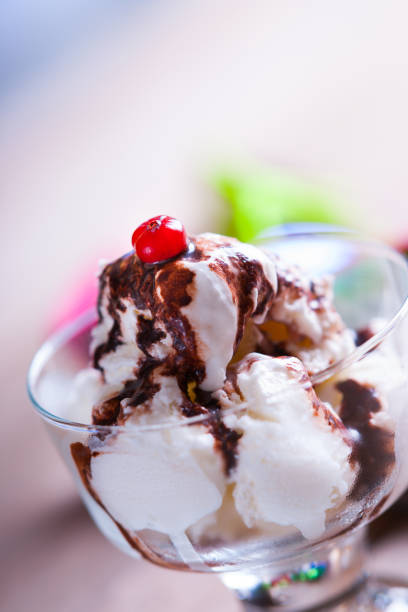 istock Ice cream sundae with cranberry 679550442